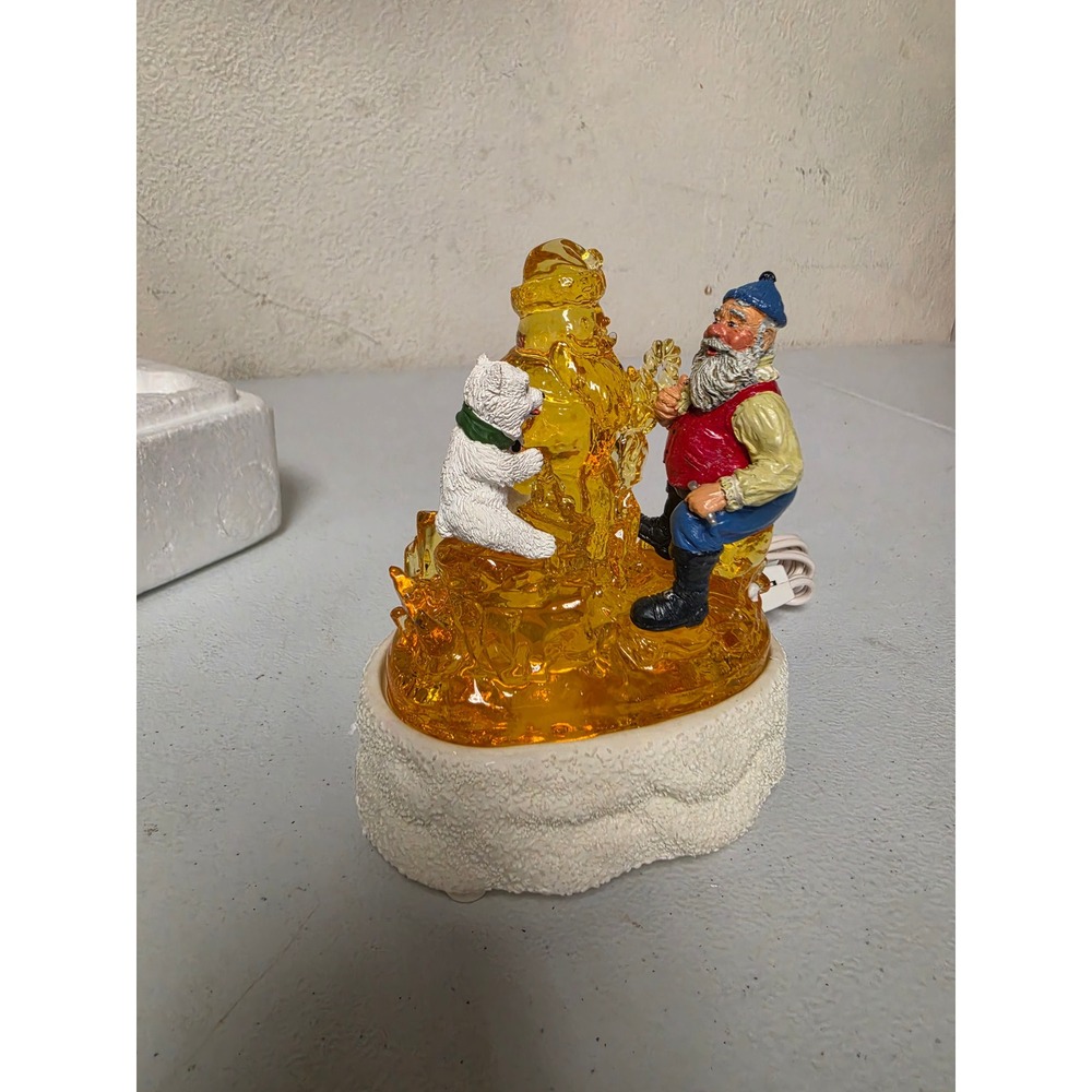 Vintage 1995 Figi Graphics Santa's Reflection Light Up Figurine Gnome CV-102